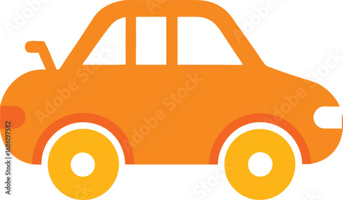 Orange car icon with open hood