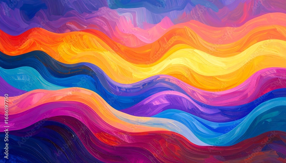 Fototapeta premium Abstract wavy colorful landscape