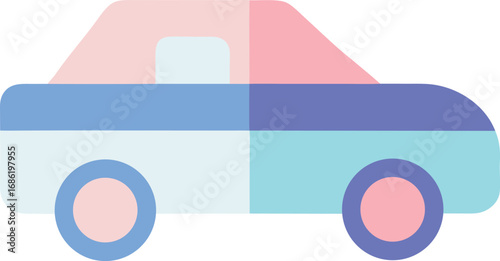 Stylized flat icon of a convertible car