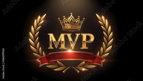 A luxurious gold MVP logo poster with a red ribbon symbolizes the ultimate achievement in the game.
