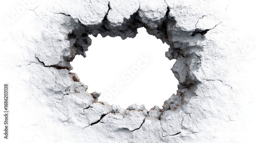 A hole punched through a wall