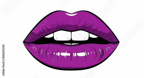 Purple Pop Art Lips