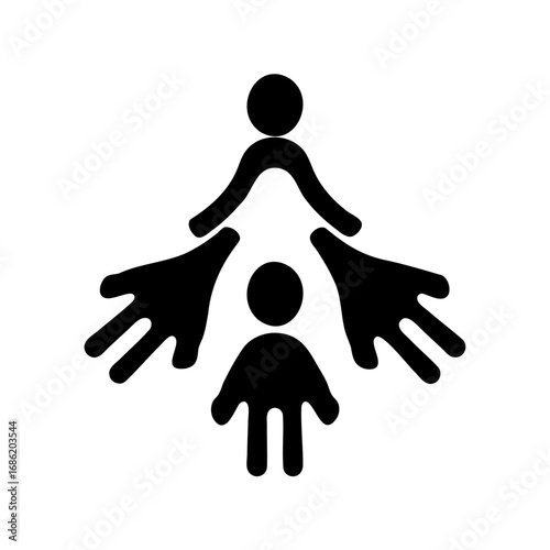 Teamwork and mentorship between two individuals with helping hands concept illustration