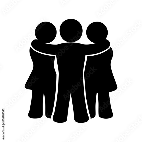 Iconographic Representation of Group Solidarity and Human Connection in Vector Format