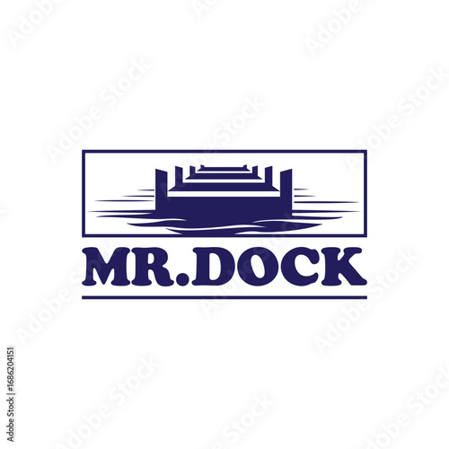 pier beach dock concept logo design vector template