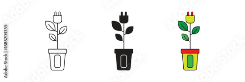 Green electric charging terminal vector icon.