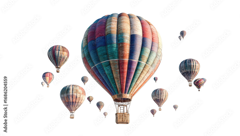 Naklejka premium Colorful hot air balloons in a cluster (2)