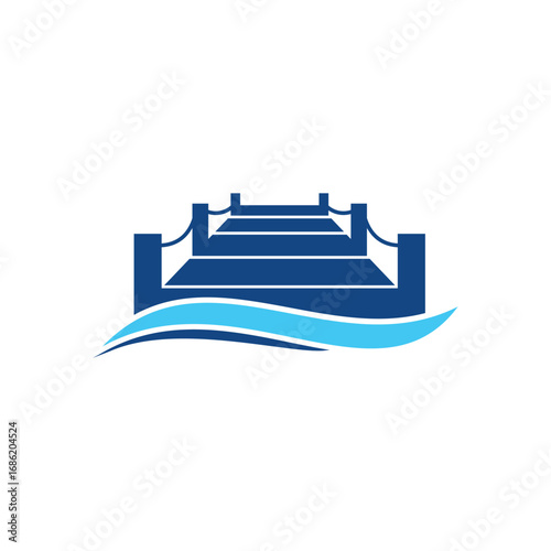 pier beach dock concept logo design vector template