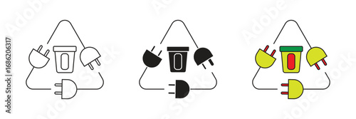 Eco-friendly green energy recycling vector icon. Green electricity recycling flat design.