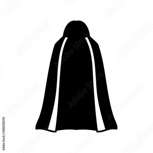 Dramatic Black Cape Silhouette, Majestic Super Hero Apparel for Cosplay Enthusiasts