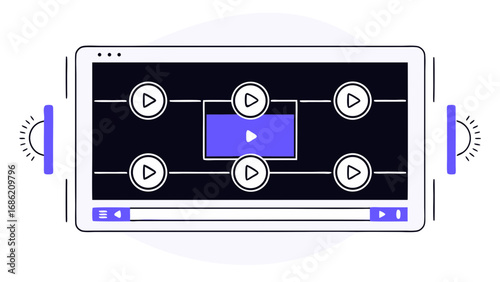 Video editing software interface person working scalable vector graphics