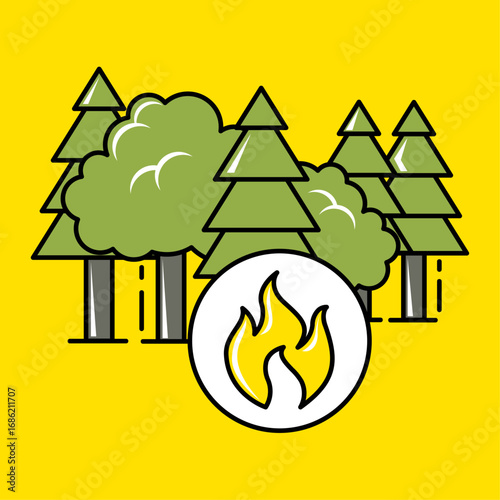 Forest Fire Danger and Prevention Icon