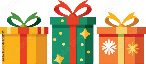 Merry christmas gift box. Christmas present vector on white background
