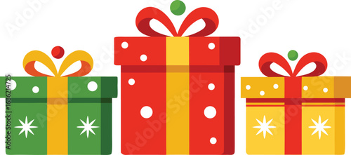 Merry christmas gift box. Christmas present vector on white background