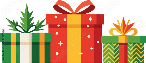 Merry christmas gift box. Christmas present vector on white background