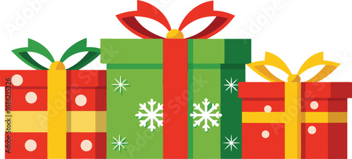 Merry christmas gift box. Christmas present vector on white background