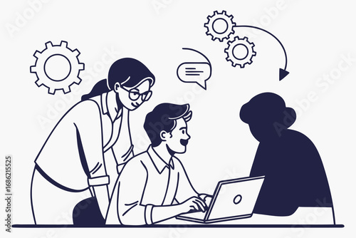 minimal-line-art-vector-set-of-teamwork---professi