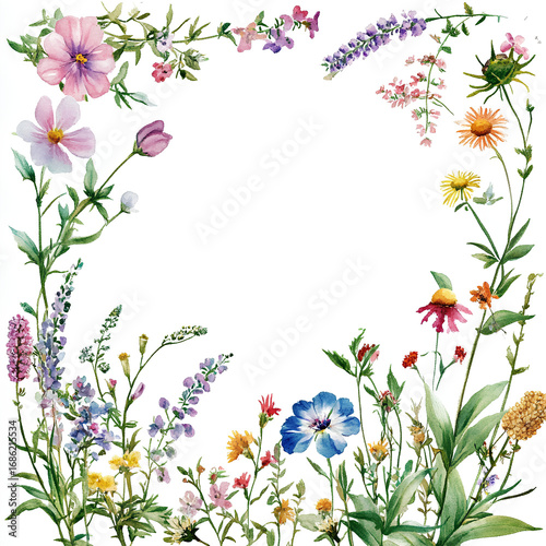 floral frame with flowers