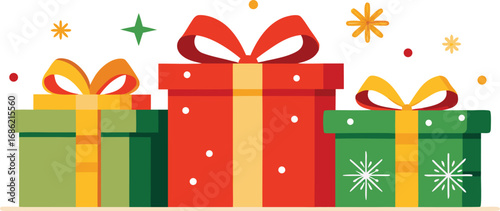 Merry christmas gift box. Christmas present vector on white background