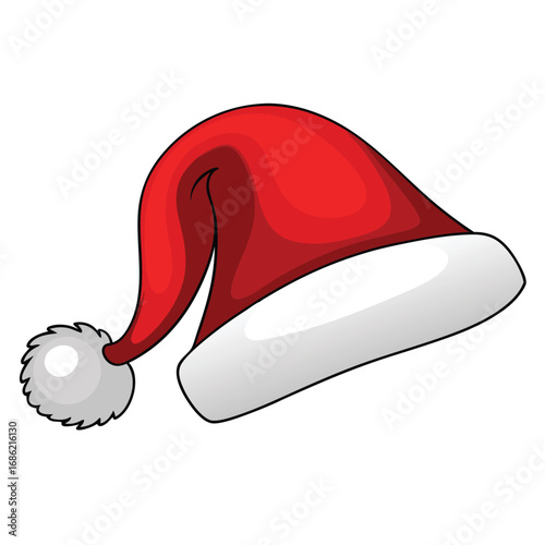 Festive Santa Hat Isolated Holiday Season Celebration