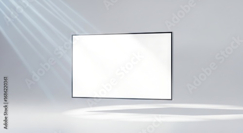 Floating Digital Screen Mockup with Light Rays