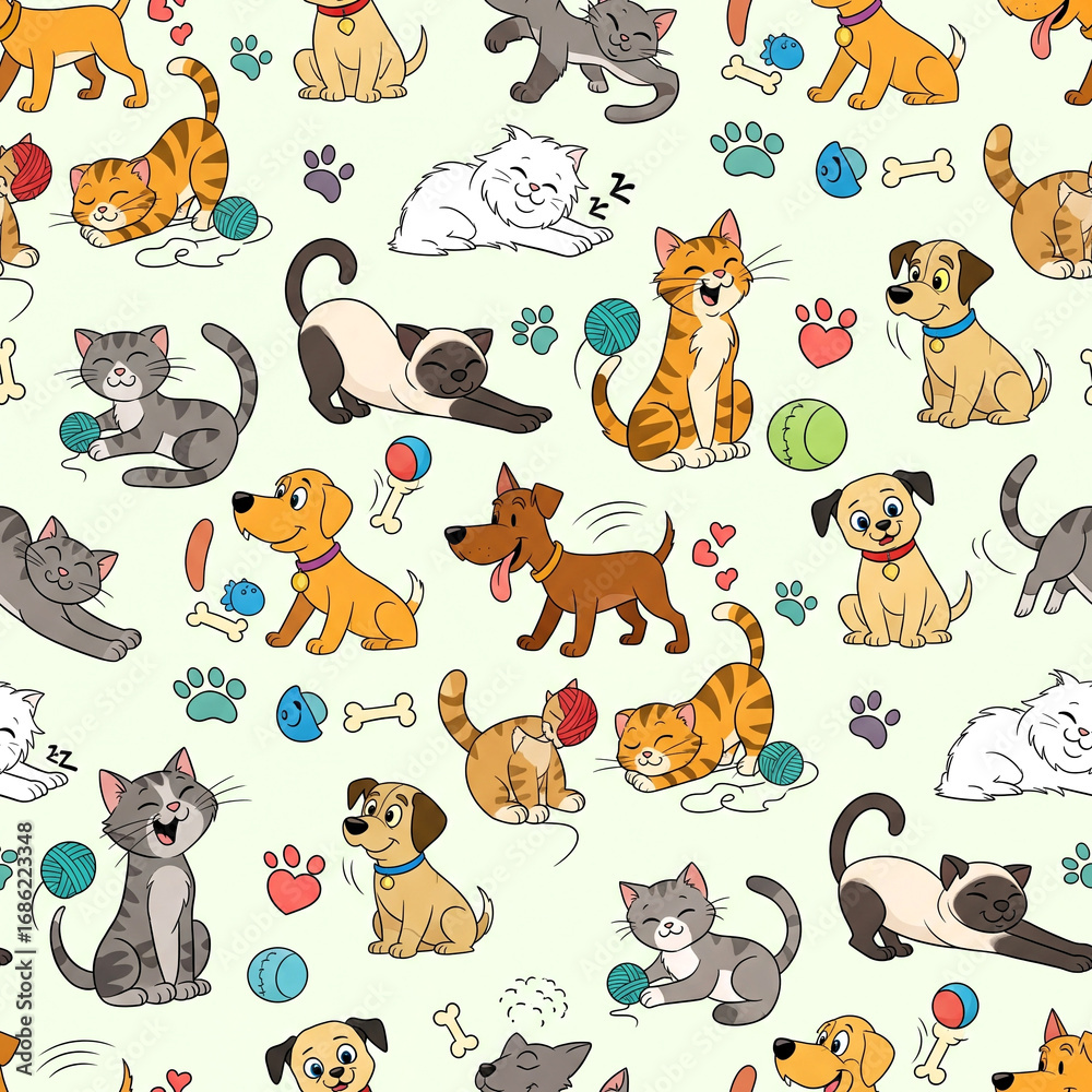 Obraz premium seamless pattern with cats