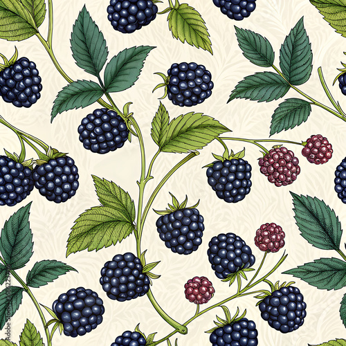 seamless pattern with berries