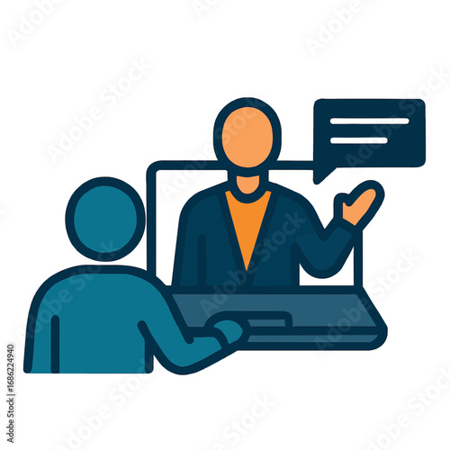 Video Call Consultation – Online Meeting and Virtual Communication Vector