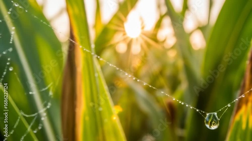Morning Dewdrop on Spiderweb