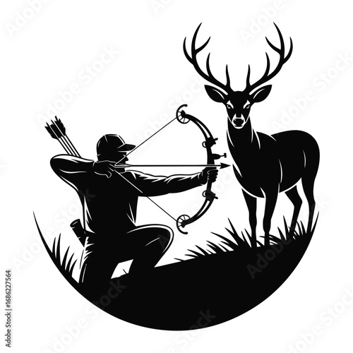 hunter and deer 