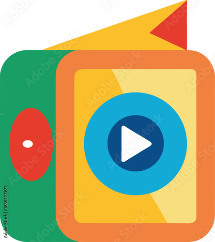 Video camera icon with play button