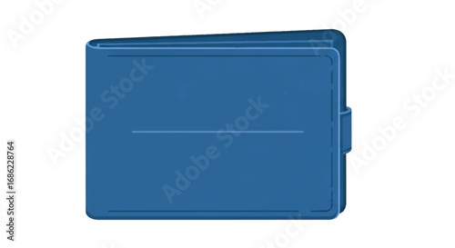 Blue Wallet on White Background.