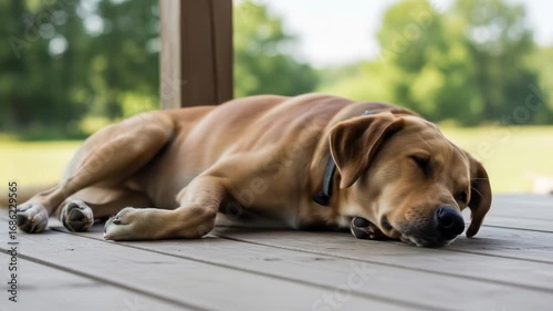 Peaceful Canine Slumber on a Summer Day