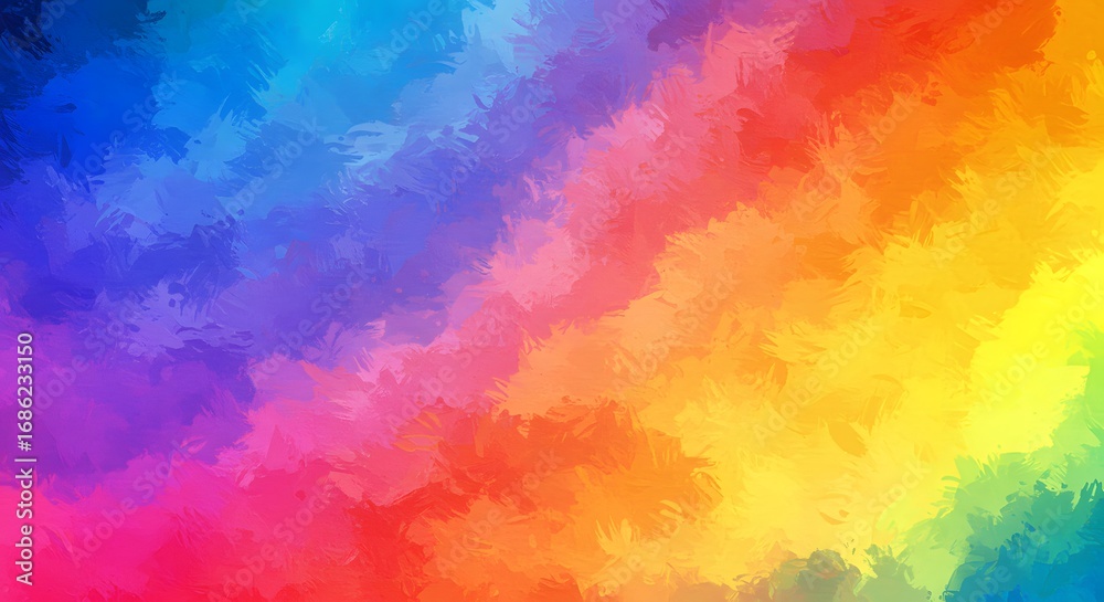 Obraz premium Vibrant Rainbow Spectrum Background with Colorful Paint Strokes and Abstract Swirls