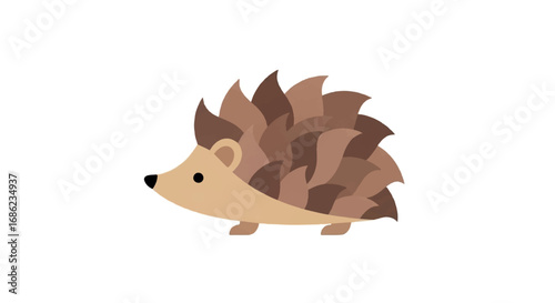 Cute Hedgehog Illustration on White Background.