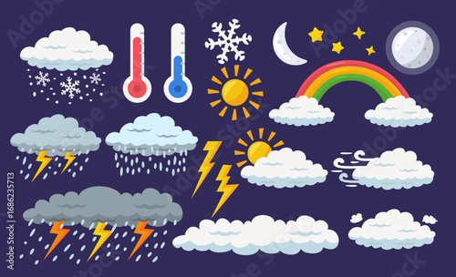 beautiful weather icons set