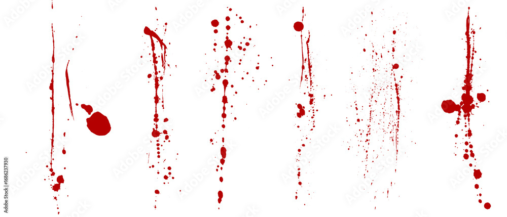 Fototapeta premium Red Blood Splatter for Science and Medical Education, Social Issues Awareness, and Graphic Design Resource