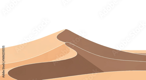 Desert Sand Dunes Landscape Illustration.