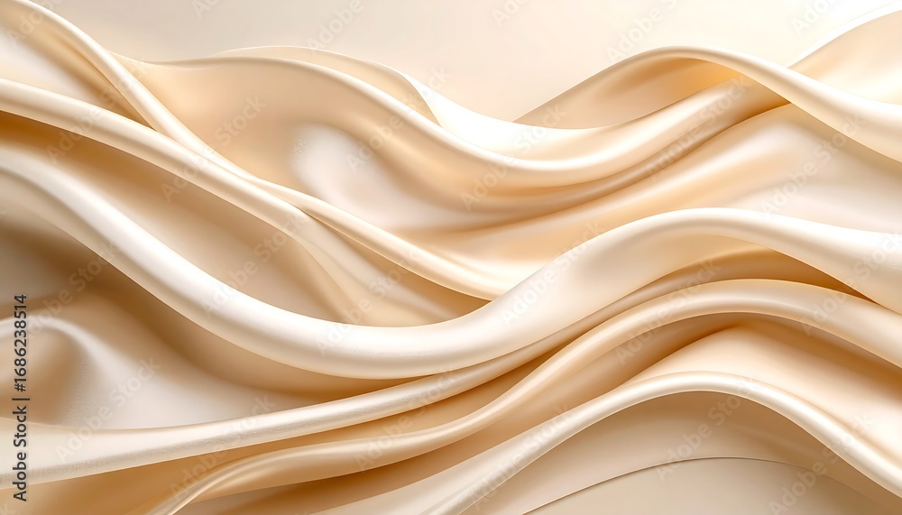 Obraz premium Elegant Draped Beige Silk Fabric Texture