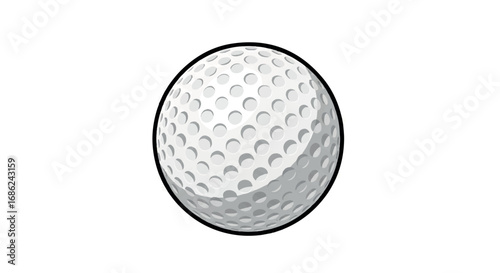 Golf Ball Isolated White Background.