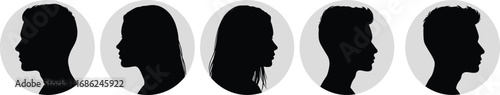 Silhouette profile avatars of men and women, vector illustration for identity, digital profile, icon, social media, and branding use