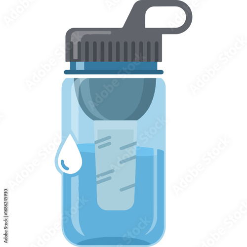 Eco-friendly hydration: A filter bottle, which reduces water waste and ensures environmental protection by preventing the use of plastic bottles.