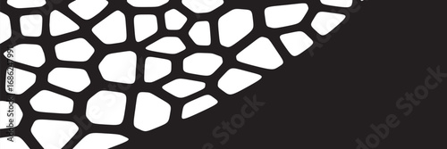 Set of black and white seamless geometric patterns vector. Irregular repeating backgrounds for web tiles, interior design. Collection of Voronoi line polygonal cell template backgrounds, Eps 10