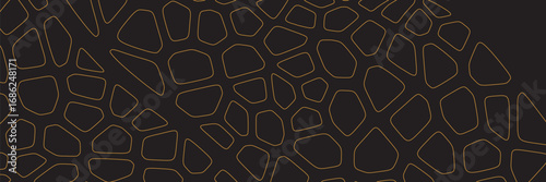 Seamless black and yellow geometric pattern vector set. Irregular repeating backgrounds for web tiles, science, and interior design. Collection of polygonal voronoi line cell template backgrounds.