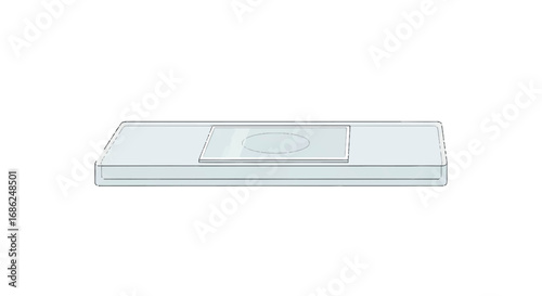 Microscope slide with sample for scientific analysis.