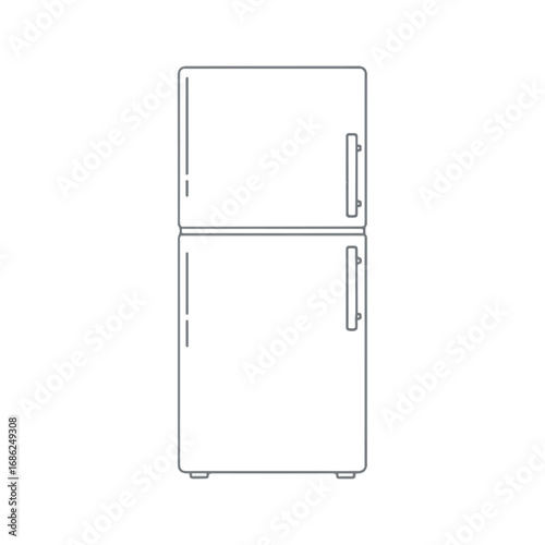 Modern Refrigerator Outline Drawing.