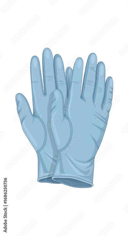 Obraz premium Pair of Blue Disposable Medical Gloves.
