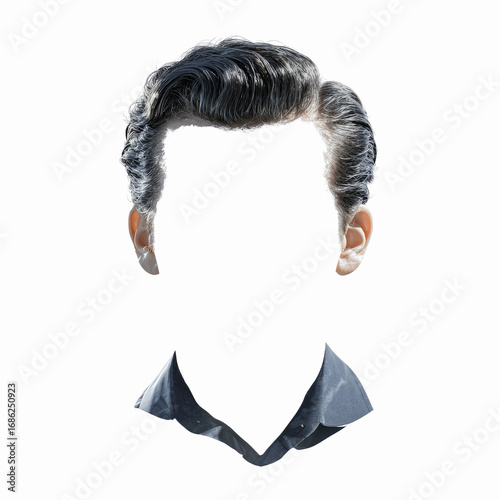 Man's Hairstyle and Collar Template -  Isolated