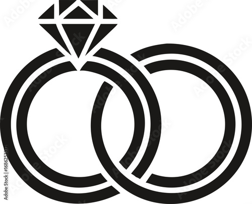 Elegant Wedding Rings Symbolizing Eternal Love and Commitment Graphic Depiction of Matrimony Ceremony and Strong Relationship Bond