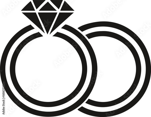 Elegant Wedding Rings Symbolizing Eternal Love and Commitment Graphic Depiction of Matrimony Ceremony and Strong Relationship Bond